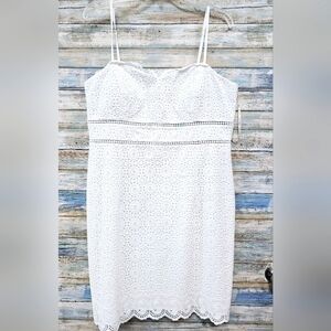 Lilly Pulitzer Jaida Dress Sand Dollar Eyelet Dress with Border Size 16